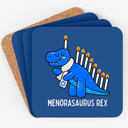 Hanukkah Dinosaur Menorasaurus T Rex Dino Chanukah Boys Gift Coaster