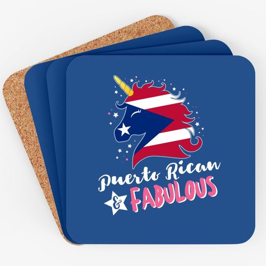 Puerto Rican Unicorn Flag Coaster