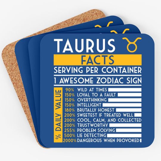 Taurus Facts Zodiac Horoscope Coaster