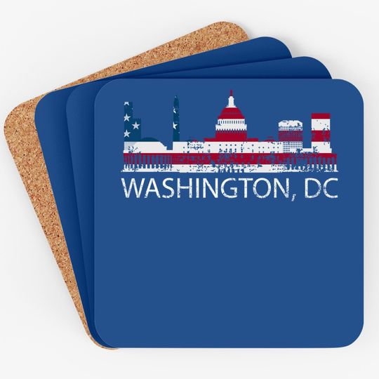 Washington Dc Capitol Hill Usa Flag Souvenir Coaster