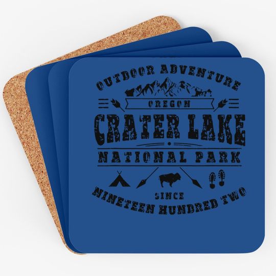 Crater Lake National Park Oregon Hiking Camping Wildlife Coaster