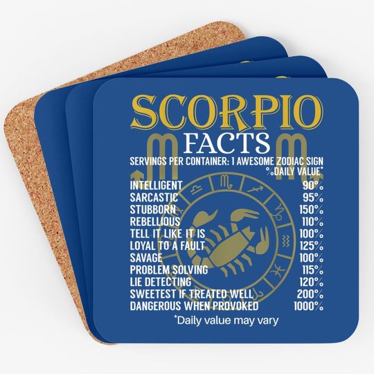 Scorpio Facts Zodiac Sign Coaster