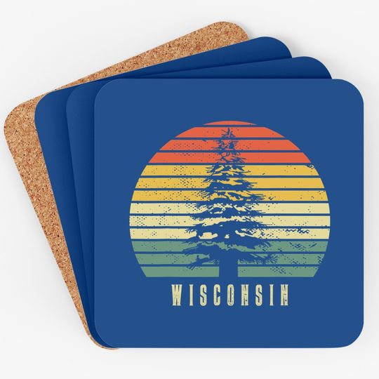 Wisconsin State Park Pine Tree Gift Residents Coaster