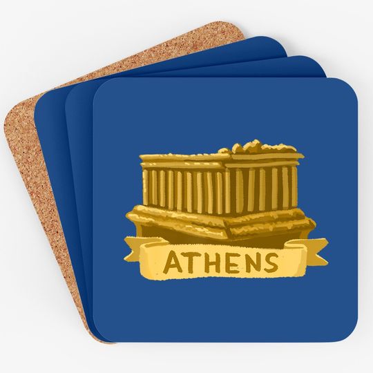 Athens Greece Acropolis Parthenon Gold Coaster
