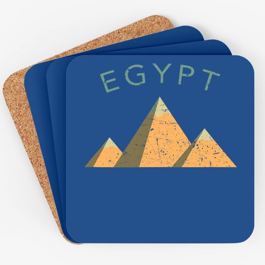 Egypt Pyramids Giza Cairo Distressed Coaster