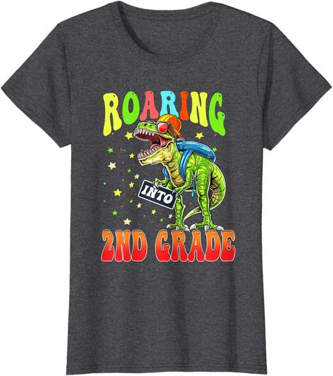 Roaring Into 2nd Grade Dinosaur Back to School Boys Hoodie