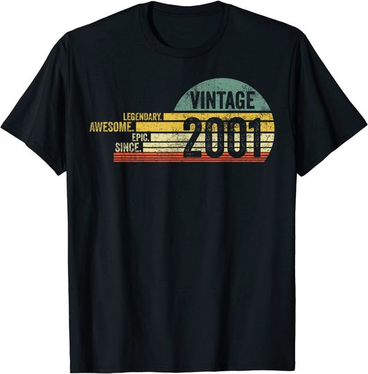 20 Year Old Legendary Retro Awesome Birthday 2001 T-Shirt