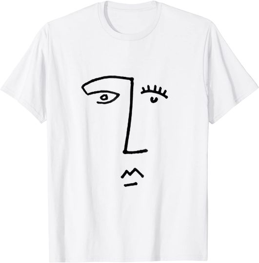 Artistic Line Drawing Abstract Face T Shirt