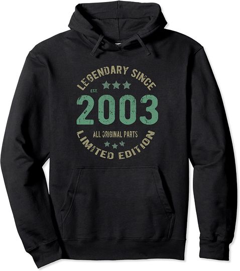 18 Years Old Bday Legend Since 2003 - Vintage 18th Birthday Pullover Hoodie