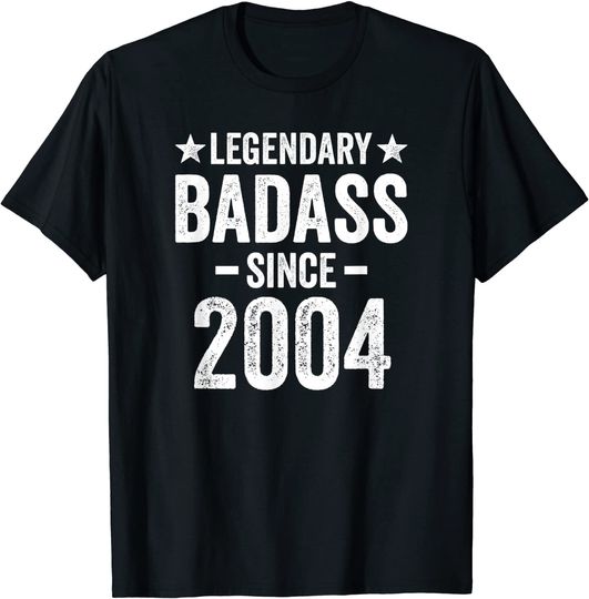 Badass 17 Year Old Boy Born In 2004 Girl Birthday T-Shirt