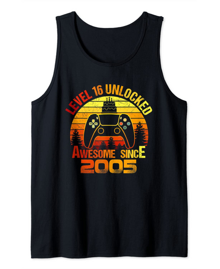 16 Years Old Gift Boy Level 16 Unlocked Awesome 2006 Birthday Tank Top