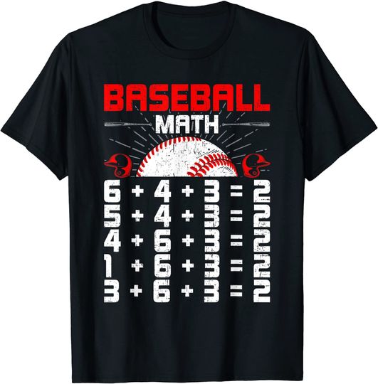 Baseball Math Double Play Baseball Lover T-Shirt