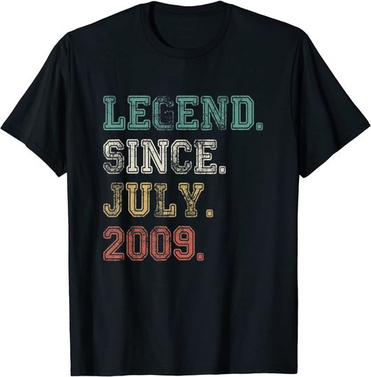 Legend Since July 2009 12th Birthday Gift T-Shirt