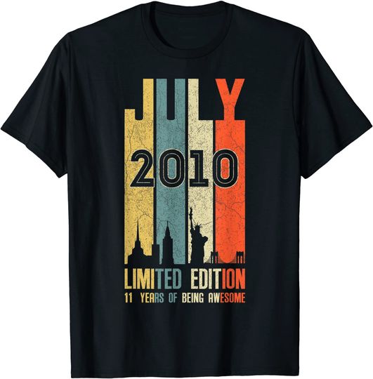 July 2010 11 Birthday Vintage T-Shirt