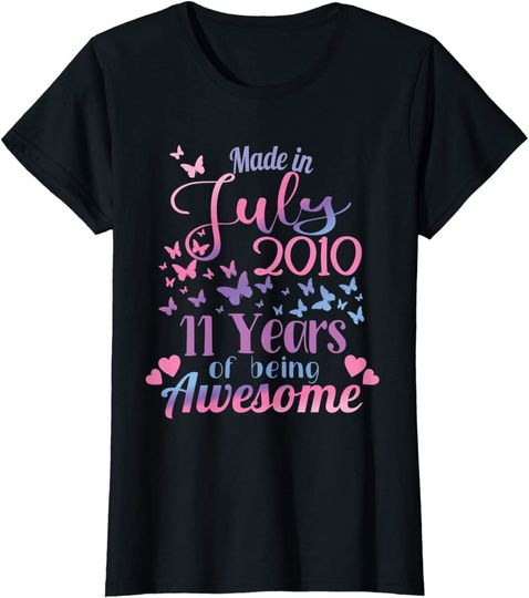 11th Birthday July 2010 For Girls 11 Years Old Awesome T-Shirt