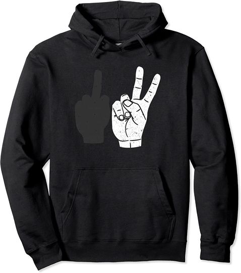 Peace Middle Finger Love Hate Racial Equality Diversity Pullover Hoodie