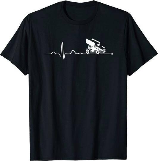 SPRINT CAR RACING: Sprint Car Racing Heartbeat T-Shirt