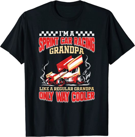 Mens Sprint Car Racing Grandpa Motorsports Dirt Track T-Shirt