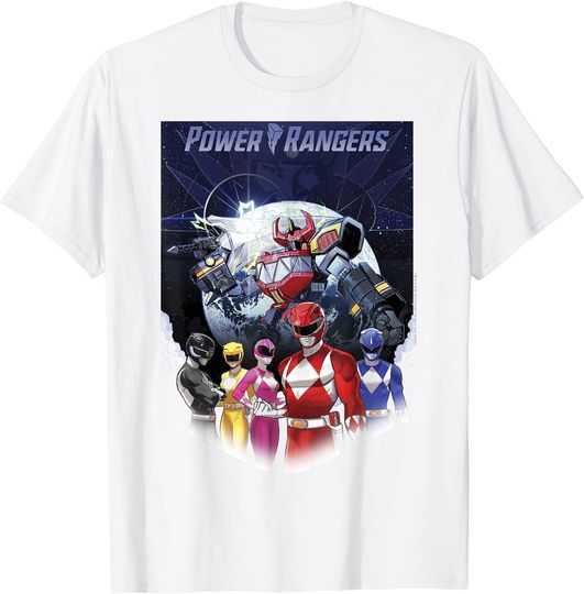 Power Rangers Fade Portrait Megazord Poster T-Shirt