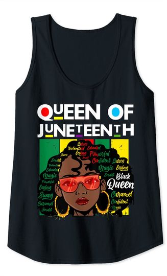 Queen Of Juneteenth Black Girl Magic Melanin Women Girls Tank Top