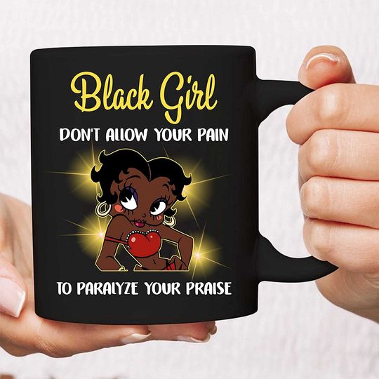 Girl power Mug, Betty Boop Mug, Black Girl Magic Mug, Melanin Mug, Black queen mug, Afro girl mug, Afro American Mug