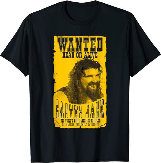 Wrestling Entertainment Cactus Jack Wanted Graphic T Shirt