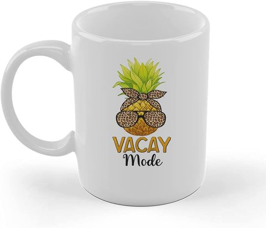 Summer vibes Leopard Pineapple Vacay Mode Ceramic Mug
