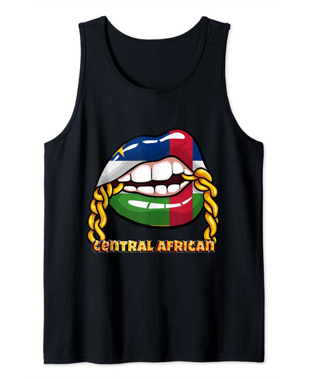 Central African Republic National Flag Lips Tank Top