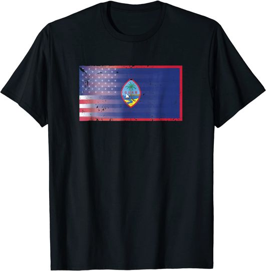 Guam USA 671 Dual Flag Chamorro GU Clothing T Shirt