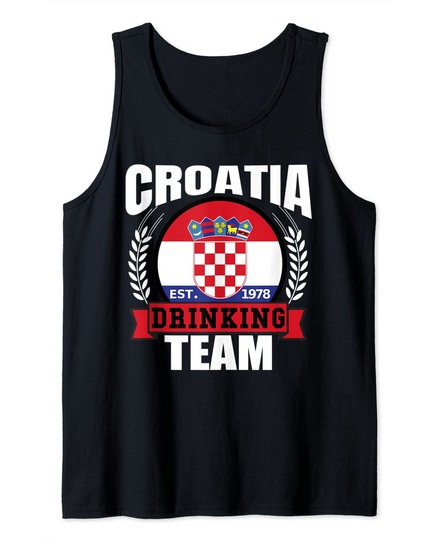 Croatia Drinking Team Funny Flag Beer Party Gift Tank Top