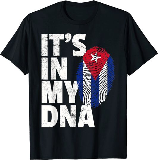 IT'S IN MY DNA Cuba Flag Cuban Pride Mens Womens Gift Retro T-Shirt