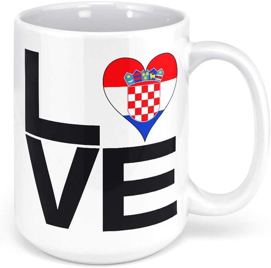 HARD EDGE DESIGN Love Block Croatia Heart Coffee Mug