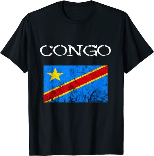 Congo Congolese Flag DRC Africa Democratic Republic Of Congo T-Shirt