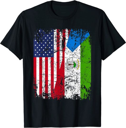 Half American Flag | Guinea Flag T Shirt