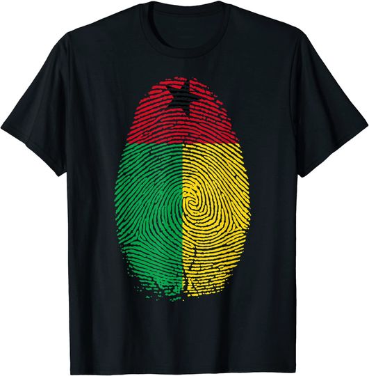Guinea-Bissau Flag Fingerprint DNA T Shirt