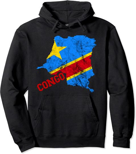 Democratic Republic Of Congo Map Congolese Flag Africa Pride Pullover Hoodie