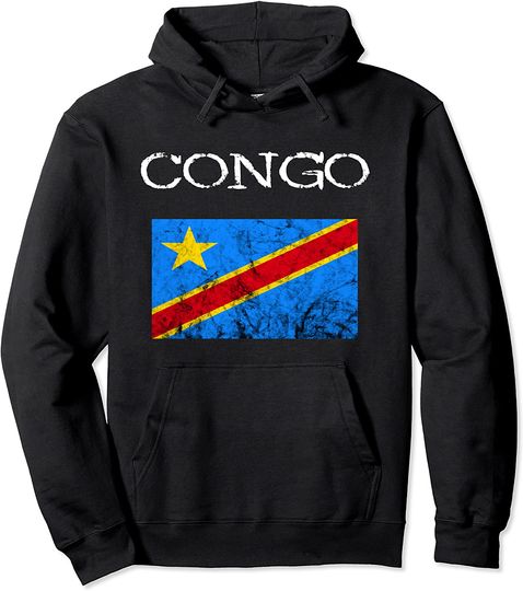 Congo Congolese Flag DRC Africa Democratic Republic Of Congo Pullover Hoodie