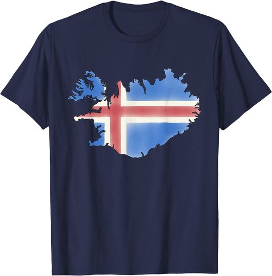 Iceland Map & Flag T Shirt
