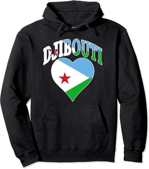 Love Djibouti With Djibouti Flag Pullover Hoodie