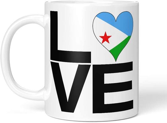 HARD EDGE DESIGN Love Block Djibouti Heart Coffee Mug