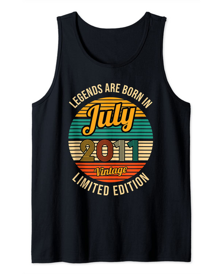 Legends are born in July 2011 10th Birthday Tank Top