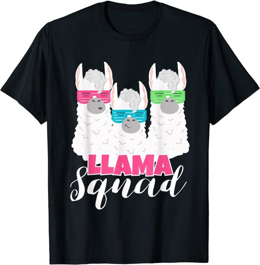 Cute Llama Squad Shirt Retro 80s Style T Shirt