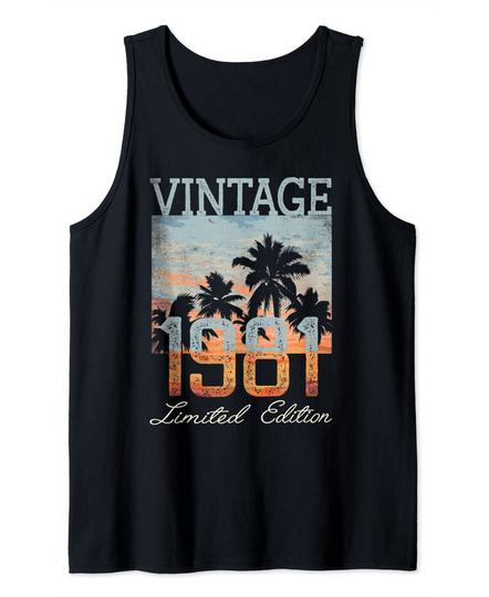 Vintage 1981 Limited Edition 40th Birthday 40 Year Old Gift Tank Top