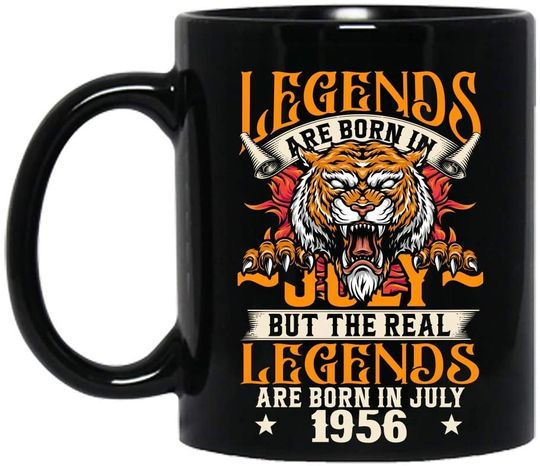 Legends Are Born In July But The Real Legends Are Born In July 1956 Birthday Celebration Ceramic Mug Graphic Coffee Mugs Black Cups Tea Tops Custom Novelty