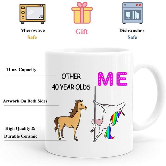 40th Birthday Gifts for Women, 40th Birthday Mug, 1979 40 Year Old Birthday Gifts, Happy 40th Birthday Gag Mugs for Her, Friend, Mom, Sister, Wife, Coworker