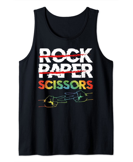 Rock Paper Scissors Lesbian Couple LGBTQ Tank Top