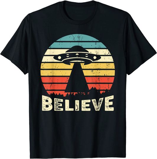 Vintage Alien UFO Hunter I Want To Believe T Shirt