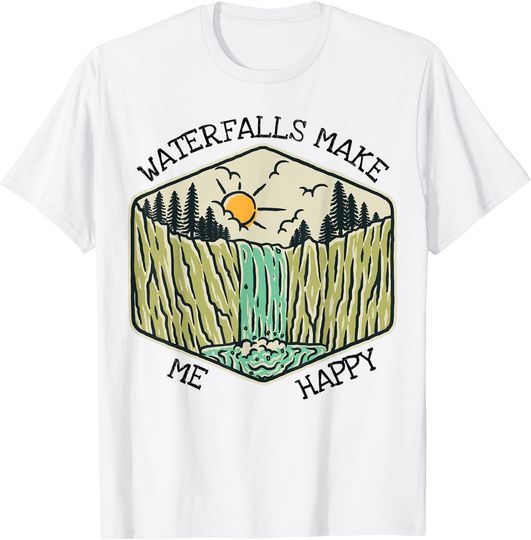 Nature Lover Waterfall Lovers Waterfall Happy Love Hiking T Shirt