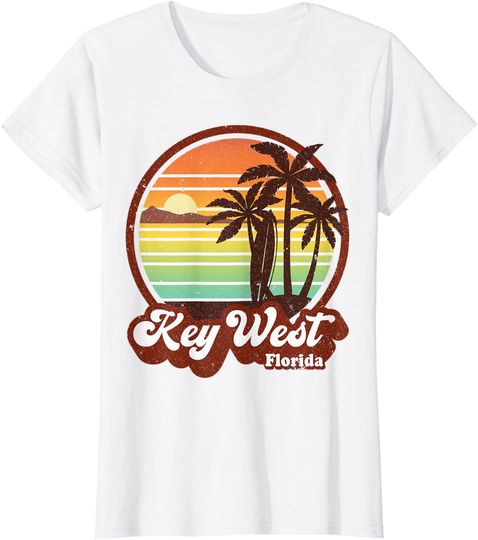Key West Souvenirs Florida Vintage Surf Surfing Retro 70s Hoodie