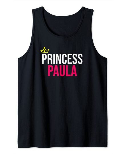 Princess Paula Girls Women Pink White Black Design Birthday Tank Top